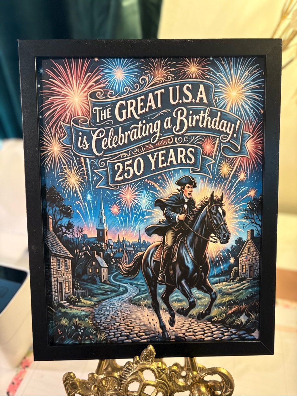 The Great U.S.A. is Celebrating a Birthday! 250 Years Framed 8x10 Art Print